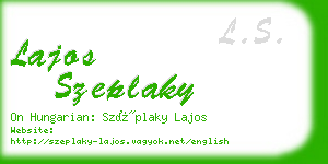 lajos szeplaky business card